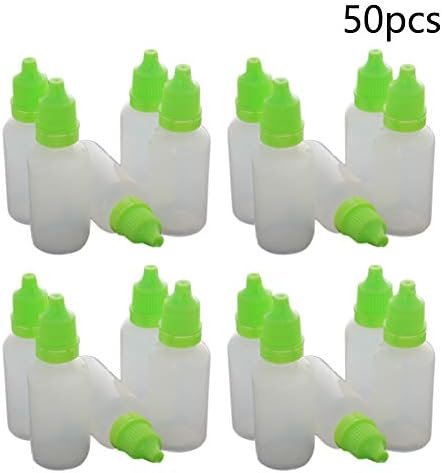 Jutagoss 50kom PE prozirna bočica s kapaljkom, 20 ml male bočice s kapaljkom za usta prazna stisnuta bočica s kapaljkom za oči zelena