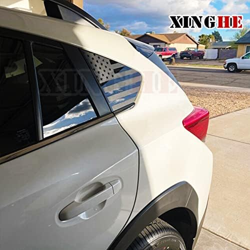 Xinghe 2pcs za Subaru Crosststrek XV 2018-2023 Stražnji bočni prozor američka zastava naljepnica, mat crna američka naljepnica zastava