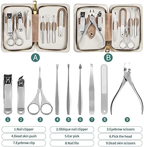 Coovs set za manikuru setovi za pedikuru za nokte od nehrđajućeg čelika Alati za nokte Alati za nokte naljepnice File obrva i trepavica