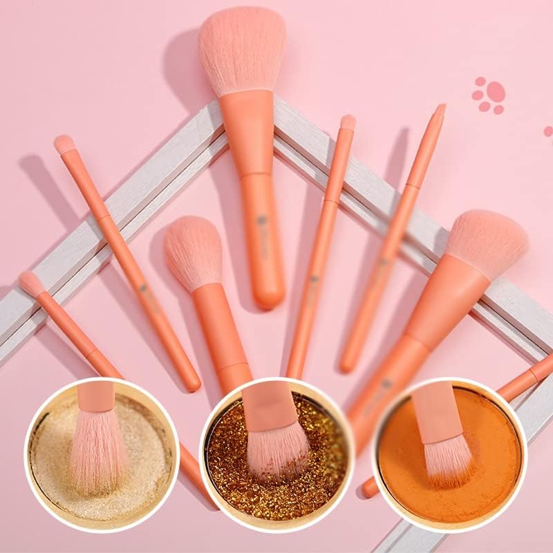 Xwwdp 8pcs narančasta četkica za šminku sa vrećicom ljepota čine četkice praška za rumenilo četke za makeup kozmetički alati čine set