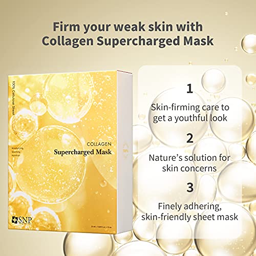 SNP-kolagen kompresorom korejski lice list maska - učvršćivanje & Plumping efekti za sve tipove kože - 10 listova - Najbolji poklon