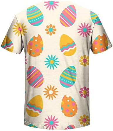 Muški Uskršnji gornji modni ispis bluze kratki rukav okrugli vrat labavi majice Majice meki udobni povremeni pulover