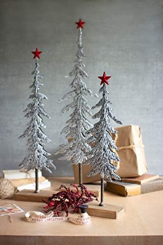 Moj Swanky Dom set 3 Metalni snijeg Frost božićno drvo skulptura Crvena zvezda jesen zimski ukras