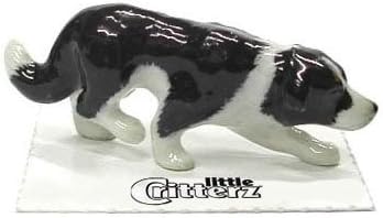 MALO CRITTTERG DOG - Granični Collie konoplja - crno-bijeli minijaturni minijaturni figuri s visokim porcurikom
