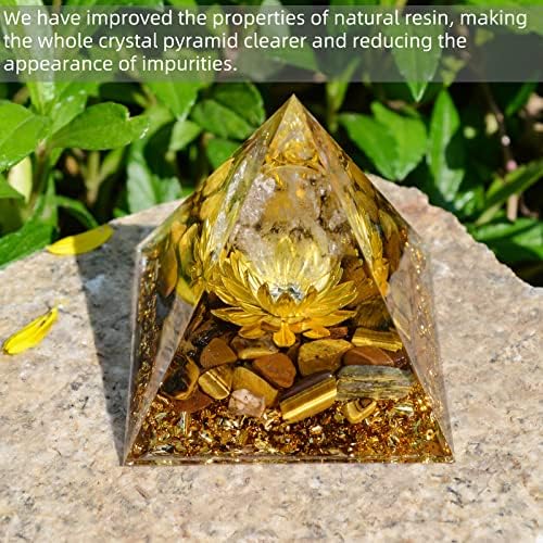 Hopused orgone piramidalni cvijet života Orgonit zarastanje kristala piramida za pozitivnu energiju sa tigarovim kamenjem za oči i