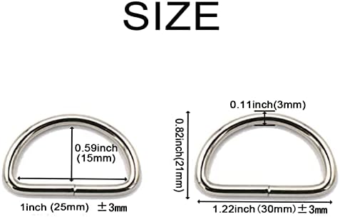 Shunlong metal D prstenovi D kopče - 1 inčni kopča za nevažene D-oblici kopče za kaiš-kaiševi hardverski torbe za šivanje kopča za