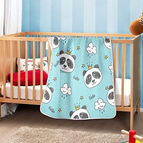 Swaddle pokriva panda i prenose za pamuk za dojenčad, primanje pokrivača, lagana mekana prekrivačica za krevetić, kolica, raketa, 30x40 u