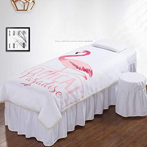 ZHUAN Premium Setovi listova za masažu, Set suknji za masažu od mikrovlakana pokrivač za Spa krevet posteljina Valance Sheet-Bijela 80x190cm