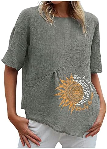 Termalne košulje NOKMOPO za žene Moda 2023 Pamuk i posteljina ležerna majica za majicu