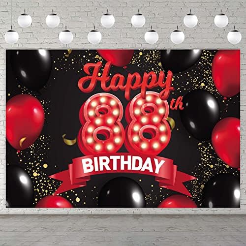 Sretan 66. rođendan crvene i Crne Banner Backdrop dekoracije baloni tema dekor za djevojčice žene princeza 66 godina Rođendanska zabava