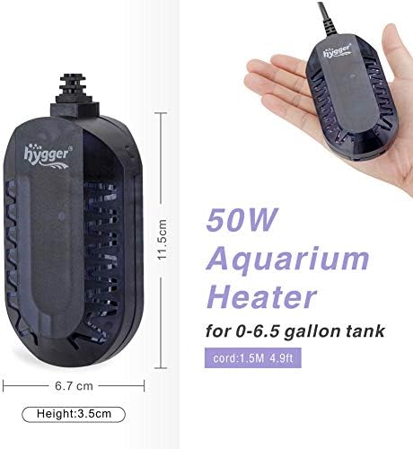 Hygger Mini stakleni akvarij Podesiva LED digitalna temperatura Prikaz malih grejača spremnika za kornjače Betta Fish Bowl sa zaštitnim