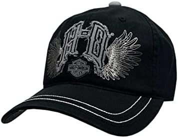 Harley-Davidson ženski šiljački monogram potajan H-D bejzbol kapa W / srebrna krila