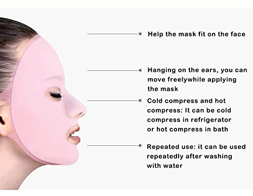 Silikonska hidratantna maska od 2 pakovanja za usporavanje isparavanja esencije maske, kuka za rukave maske za višekratnu upotrebu, alat za tretman izbjeljivanja lica
