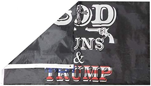 Američka veleprodaja superstore God Guns & Trump USA prekrivanje crna 3x5 3'x5 'grub Tex Woven Poly najlon 68d zastava