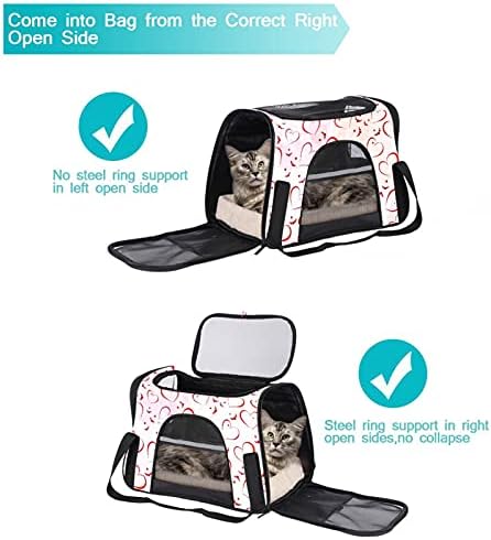 Pet Carrier Hearts Pattern Meki putni nosači za kućne ljubimce za Mačke, Psi Puppy Comfort prenosiva sklopiva torba za kućne ljubimce