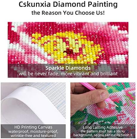 CSKUNXIA 5D Diamond Diy Painting Kit Diamond Art Full komplet Kristalne umjetničke setove za kućni zidni dekor, 11,8 x 11,8 inča bez