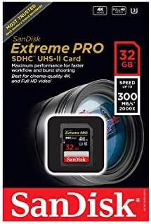 SanDisk 32GB SDHC SD Extreme Pro UHS-II memorijska kartica radi sa Canon EOS M6 Mark II, EOS 90d digitalna kamera 4K V30 paket sa