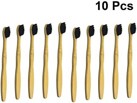 Doitool 10pcs Prirodna bambusova četkica za zube četkice za zube sa četkicom za zube za zube za odrasle za odrasle