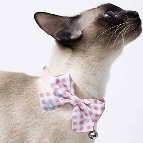 2 pakovanja pamučnih kragni za mačke sa leptir mašnom za ženske djevojčice mačke muški dječak mačke ružičasto plava