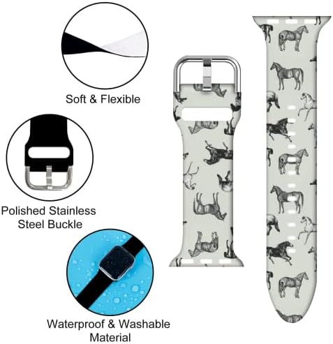 Kompatibilan sa Flamingo Apple Watch 38/40/41/42/44 / 45 mm za žene Muškarci, Mekani silikonski Cat Dog Darove ukrasi zamjenski ručni pojas za iWatch seriju 7 6 5 4 3 2 1 SE.