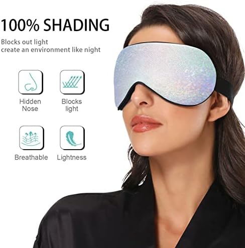 Kigai Sleep Eye Maska za muškarce Žene Blokiranje noći za spavanje za spavanje sa podesivim kaišem mekanim prozračnim udobnim poklopcem za hlađenje očiju za putovanja Yoga Nap Iridescent