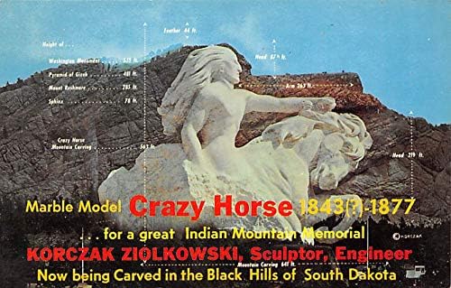 Mramorni model Crazy Horse Black Hills, Južna Dakota SD razglednice