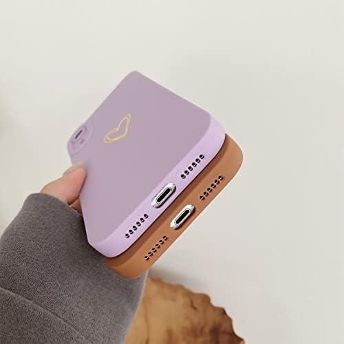 iPhone XR futrola za djevojke, slatke telefonske kutije za žene srce uzorka mekani silikonski zaštitni poklopac za iPhone XR 6,1 inčni -purple