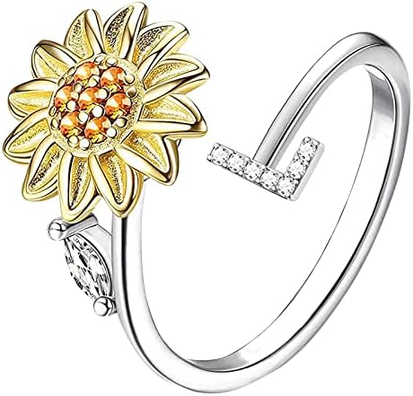 2023 Novi suncokretov 26 pismo rotirajući prsten za žene modni nakit popularna dodatna oprema za ženu Y2koloring