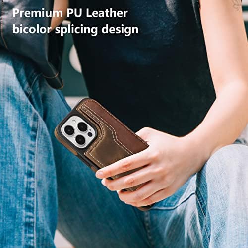 Xizyo za iPhone 14 Pro Max futrola za novčanik sa držačem kartice kožna futrola za telefon utori za kartice na nogama otporni na udarce