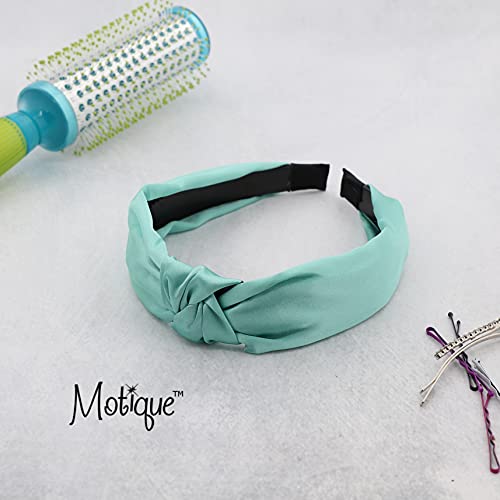 Motique Accessories Satin Knot traka za glavu za žene - Set od 4 bijele boje