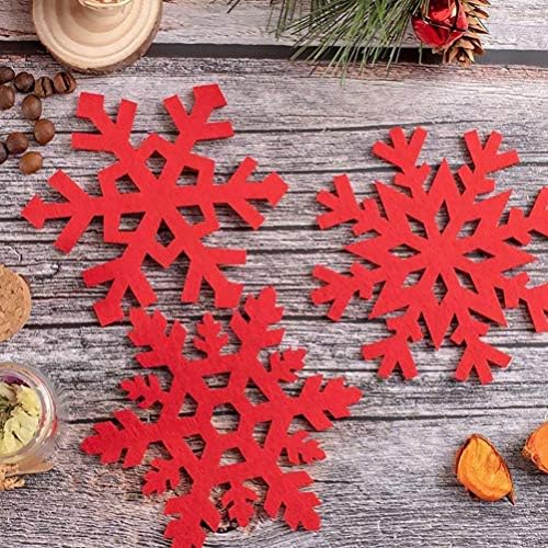 BESPORTBLE 10kom podmetači za pahuljice crveni podmetači od filca Tabela Mat Božić zimska šolja za kafu mat Ornament