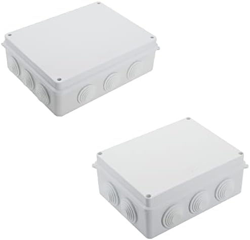 LEMOTECH ABS plastični vodootporni vodootporni IP65 razvodna kutija univerzalno električno kućište bijelo 10 x 7,9 x 3,1 inča i 7,9 x 6,1 x 3,1 inč