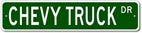 Chevy Truck Street Sign, GM Auto set, metalni garažni znak, Novost zidni dekor - 4x18 inča