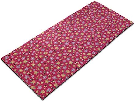 Ambesonne Hula Girl Yoga Mat Ručnik, Hibiskus cvjetni izvođači Hawaii Tematska ljetna sezona Tropic Print, neklizajući znoj Apsorpcijski