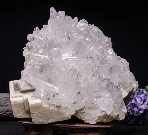 Yippee Veliki prirodni prirodni čist zonirani dolomit raste s kristalnim kvarcnim klasterom / bistrim kristalnim specimencima / dolomitnim