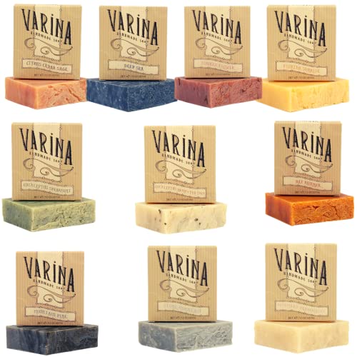 Varina Natural Mens 2 Variety Bar sapun-nežno čišćenje za osetljivu kožu, zemljani mirisi - 10 pakovanje - doživite zdravu i blistavu