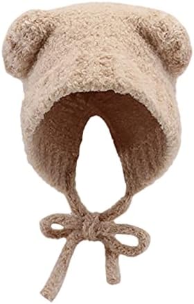 Zimska pletena šešir za žene zimska elastična medvjeda uha jesen zima slatka kukičana paziva baggy manference beanie lubanje kapice