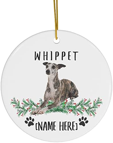 Whippet tigrasti pokloni za pse 2023 ukrasi za jelku personalizirani sa imenom vaših pasa keramički krug