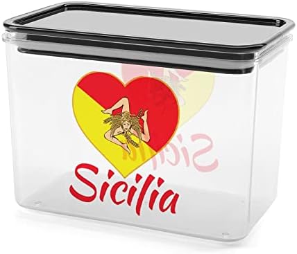 Zastava Sicilije - Sicilijanska Trinacria kontejneri za skladištenje čista plastična kutija sa poklopcima kante za višekratnu upotrebu za kuhinjske grickalice od žitarica suha hrana žele pasulj