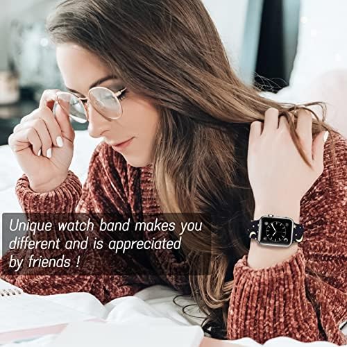 VOZEHUI SKULL IWATCH BAND kompatibilan sa Apple Watch-om 38/40 / 41mm opseg za žene, simpatična silikonska opsega Slatka lubanja Serija