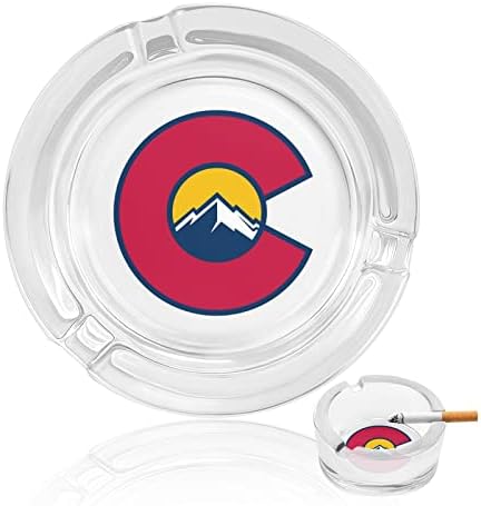 Kolorado Stolenials Logo Glass pepeo Tray okrugli držač pepela Case Ashtray za hotel Početna Dekor za stol