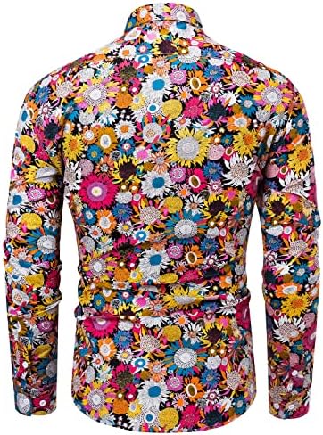 TUNEVUSE muške cvjetne košulje Dugi rukav Casual Button Down cvijet štampane košulje pamuk