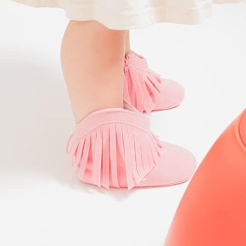 Meckior Baby Girls Kaubojske Čizme Sa Resicama Mokasine Sa Patentnim Zatvaračem Meke Donje Neklizajuće Cipele Za Malu Djecu