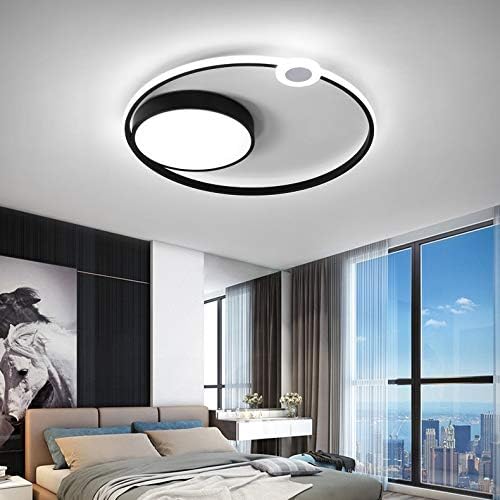 SXNBH Stropna svjetla LED lampa za dnevnu sobu Spavaća soba okrugla Crna boja površinske montirane stropne svjetiljke Deco