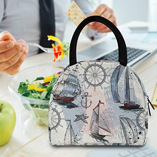 Izolirana ženska torba za ručak - nautičke velike nepropusne torbe za ručak s naramenicama za posao Fresh