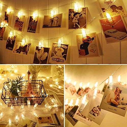 Molimo 20 LED Photo Clips žičana svjetla, LED dekorativna svjetla, baterija & amp; USB napajan besplatnim kablom, Fairy Twinkle svjetlo za vjenčanje za vješanje fotografija slike kartice Artwork