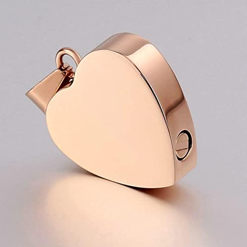 Homxi urna ogrlica za ljudski pepeo, polirano srce urn ogrlice od nehrđajućeg čelika urn ogrlice za pepeo ruže zlato