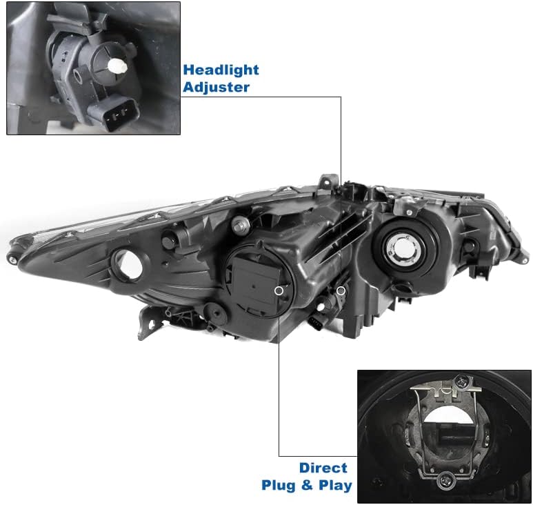 ZMAUTOPARTS projektor farovi prednja svjetla crna sa 6,25 plava LED DRL svjetla za 2009-2014 Acura TSX