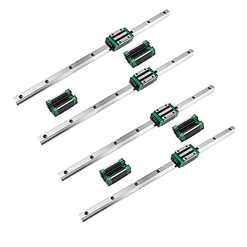 Mssoomm 15mm HGH15 CNC kvadratni Linearni komplet vodilice 4kom Hgh15-47.24 inča / 1200mm +8kom Hgh15-CA kvadratni nosač kliznog bloka