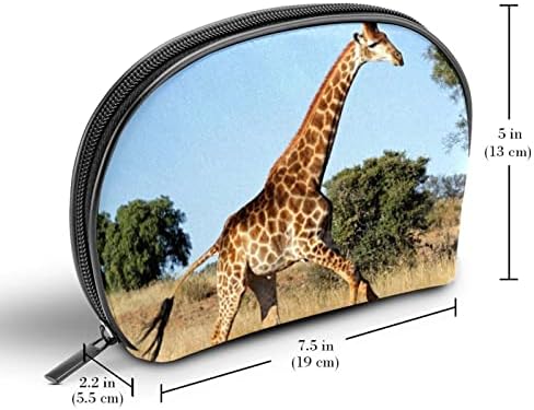 Mala šminkarska torba, patentno torbica Travel Cosmetic organizator za žene i djevojke, afrički savannah životinjski žiraf